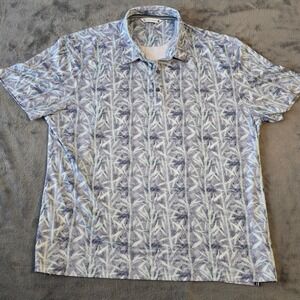 7 DIAMONDS Men XXL Bamboo Print Golf Polo Shirt Short Sleeve Performance Stretch